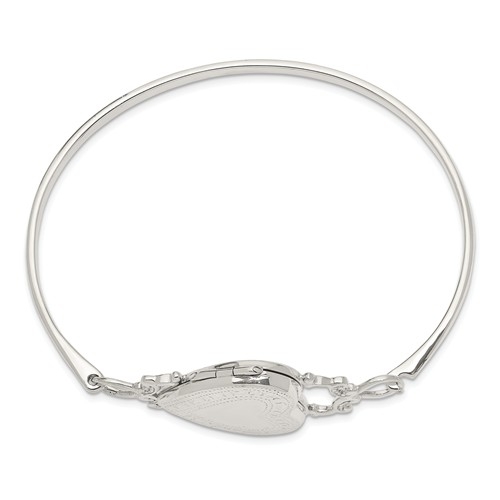 Locket Bangle Bracelet Sterling Silver